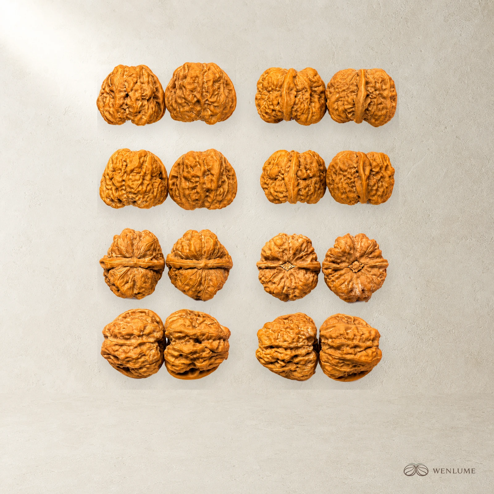 A Pair of Premium Natural Hand Exercise Walnut Balls, Stress Relief Hand Massage Ornaments, Collectible Rare Natural Craft Walnuts for Desk Decor & Meditation — exact Wenwan walnut pair, view 1