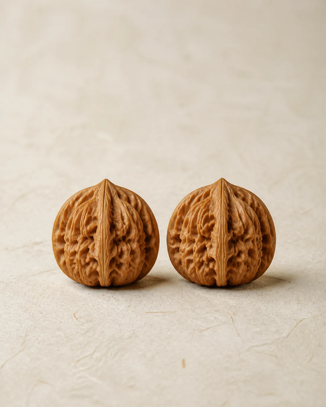 Light brown matched Wenwan walnut pair — AI placeholder