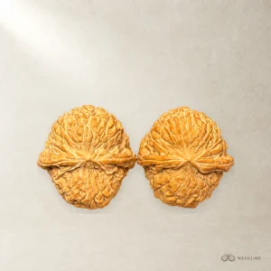 Pumpkin Slab Decompression Hand-Played Walnut Fine Couplets — exact Wenwan walnut pair, view 1